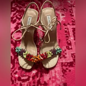 Chelsea & Violet Beaded Rattan Heels